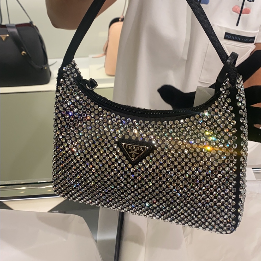 Prada Satin Mini bag with Crystals Black BRAND NEW